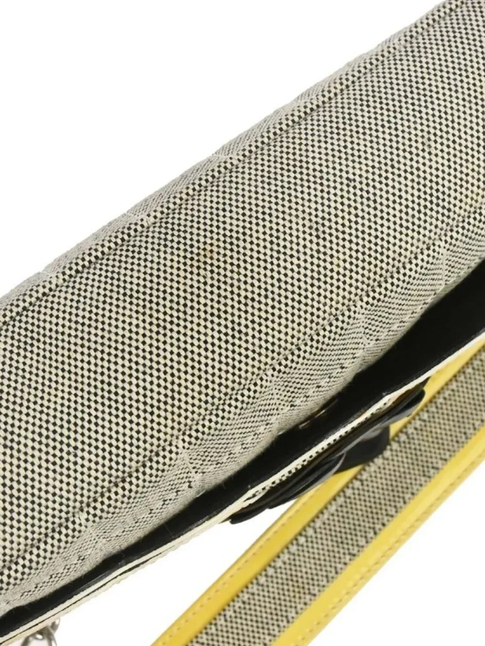 Chanel Black Yellow Canvas Camellia No.5 CC Handbag 168396